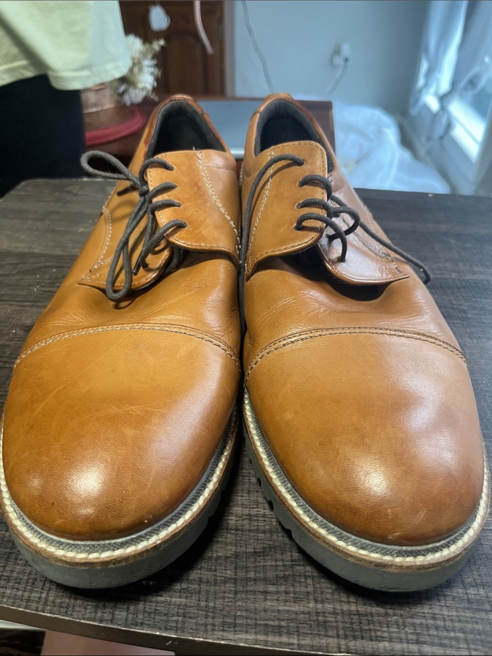 Rockport Men's Tan Leather Derby Shoes